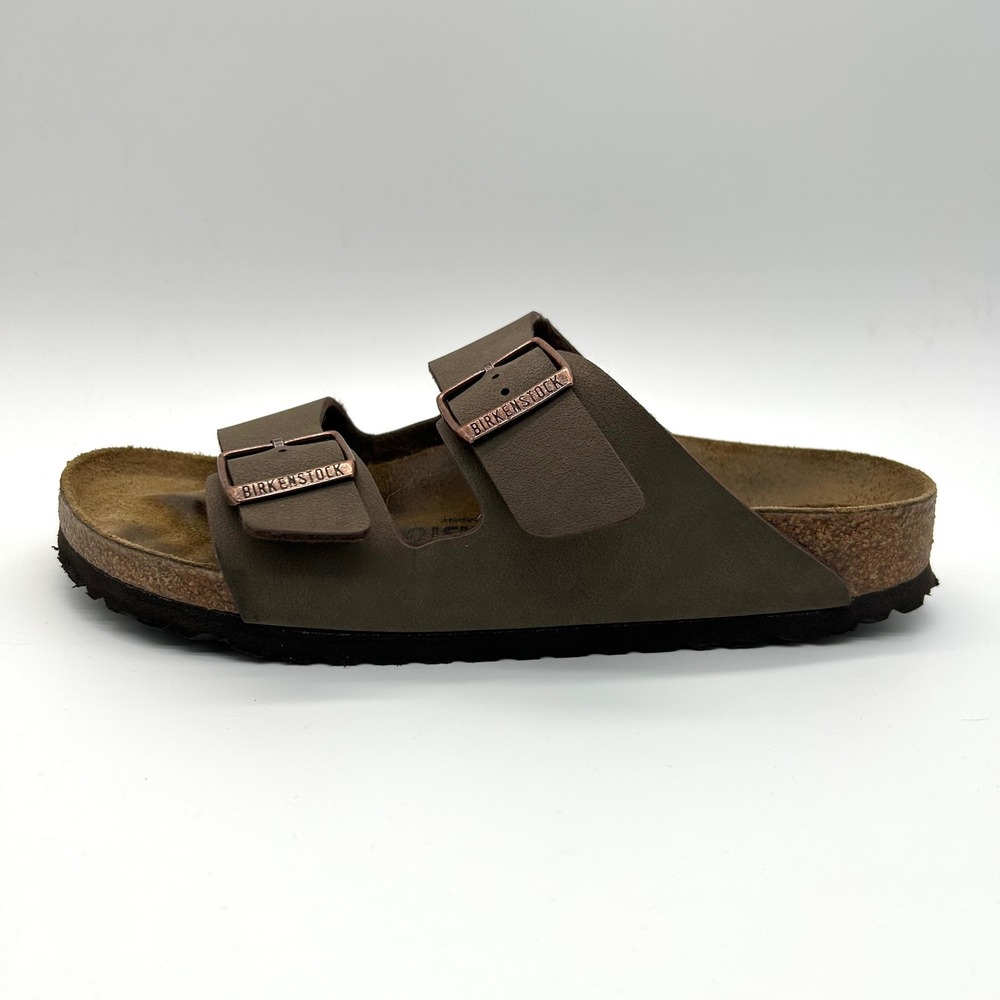 Birkenstock Arizona Sandals Women 10 Mocha Birko-Flor Two Strap Slide Comfort 41